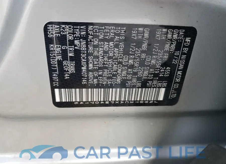 JN8BT3CAXPW407146# 14