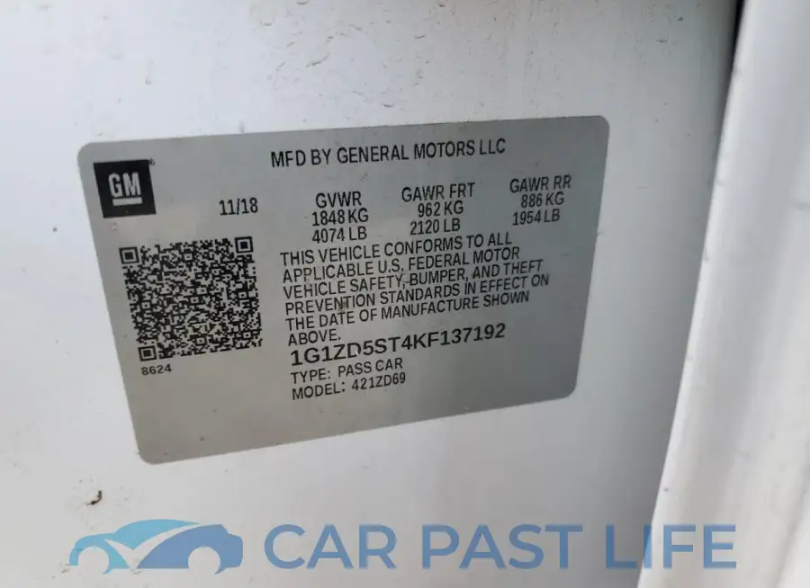 1G1ZD5ST4KF137192# 12