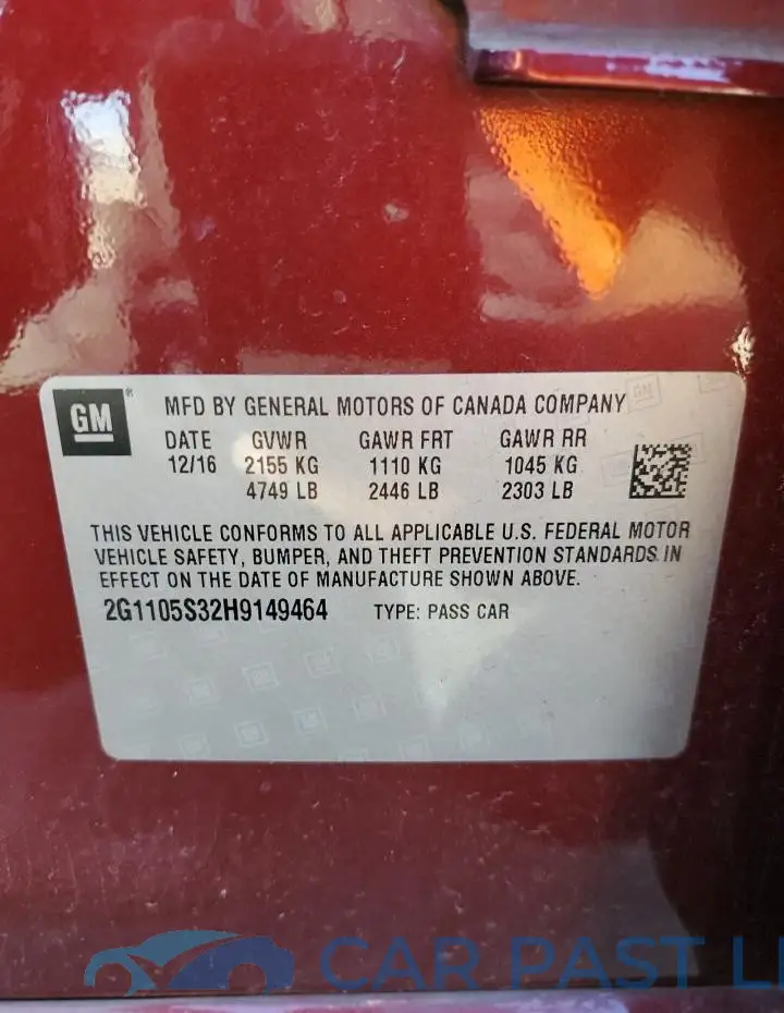 2G1105S32H9149464# 12