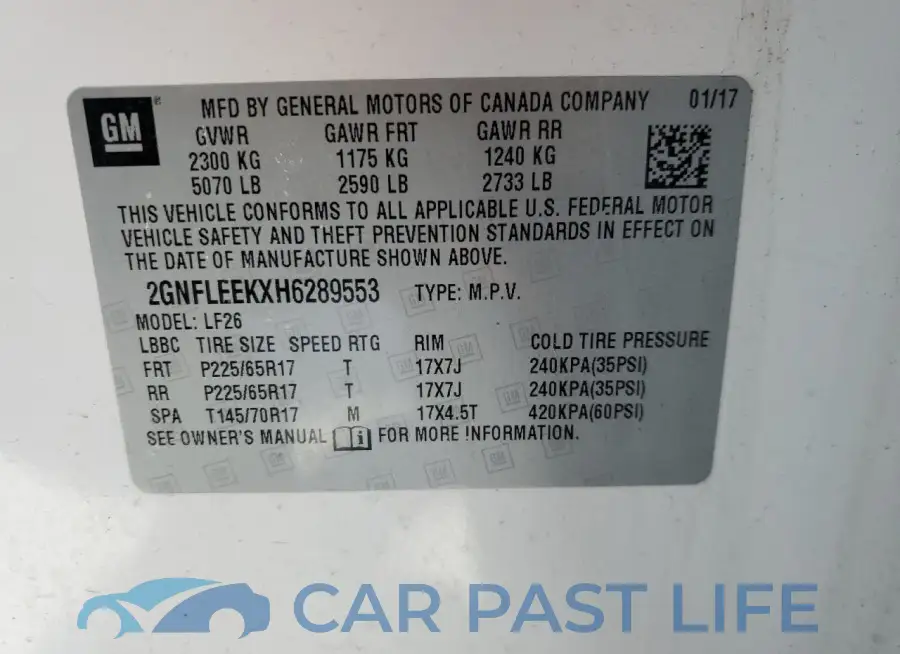 2GNFLEEKXH6289553# 13