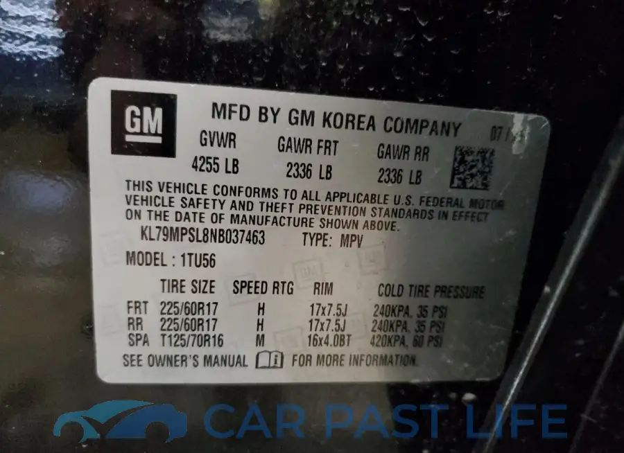KL79MPSL8NB037463# 13