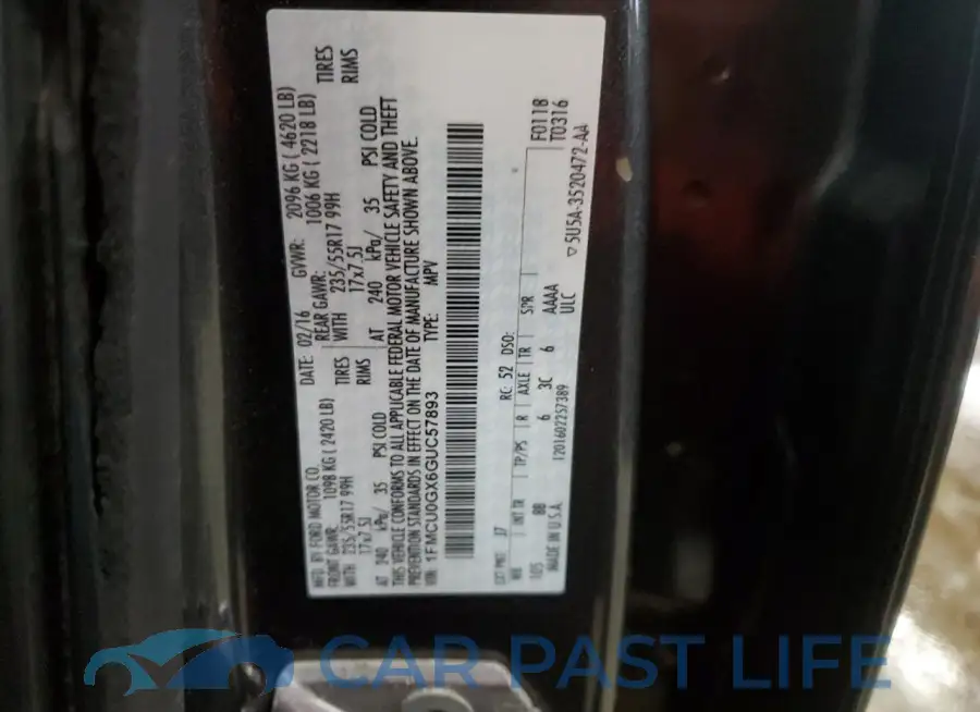 1FMCU0GX6GUC57893# 13