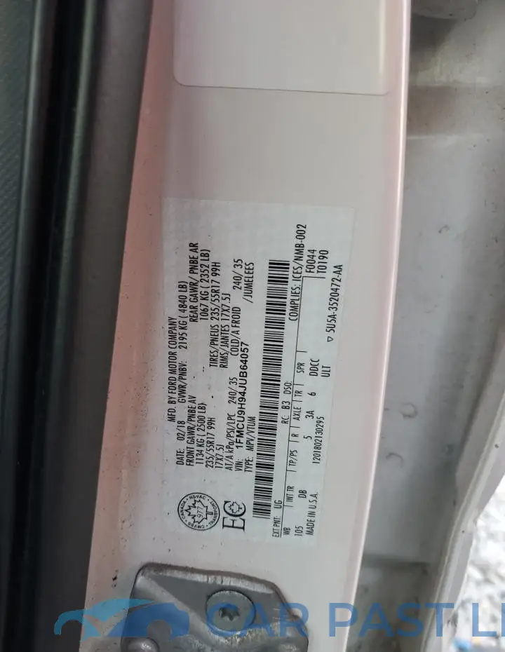1FMCU9H94JUB64057# 14