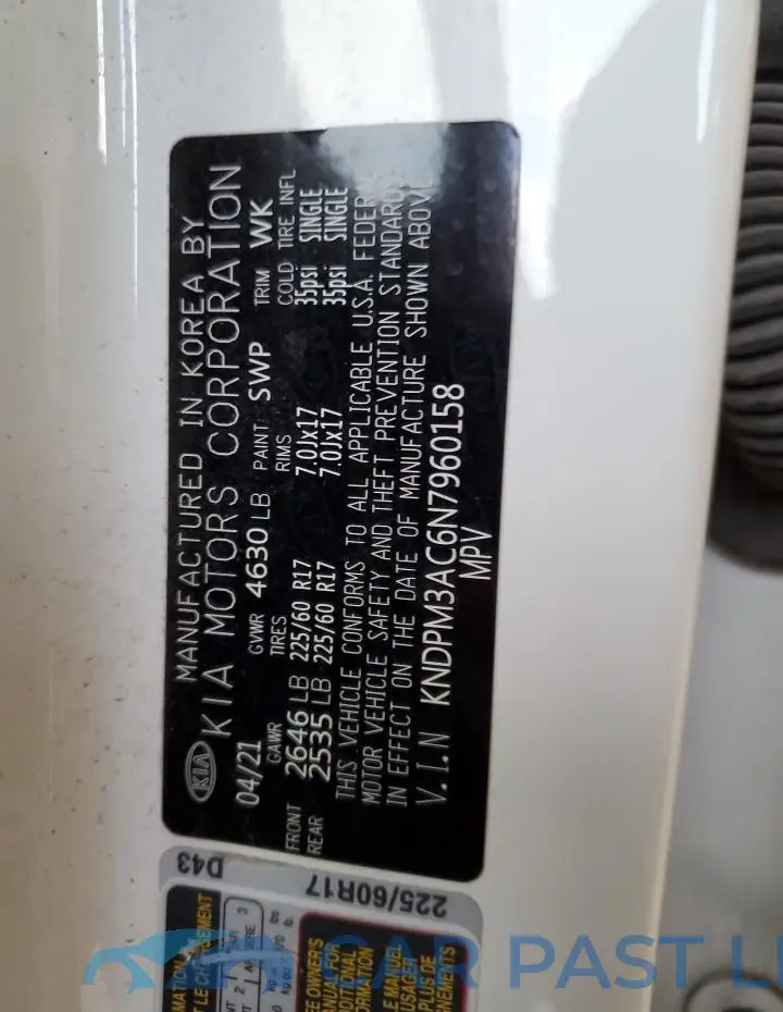 KNDPM3AC6N7960158# 13