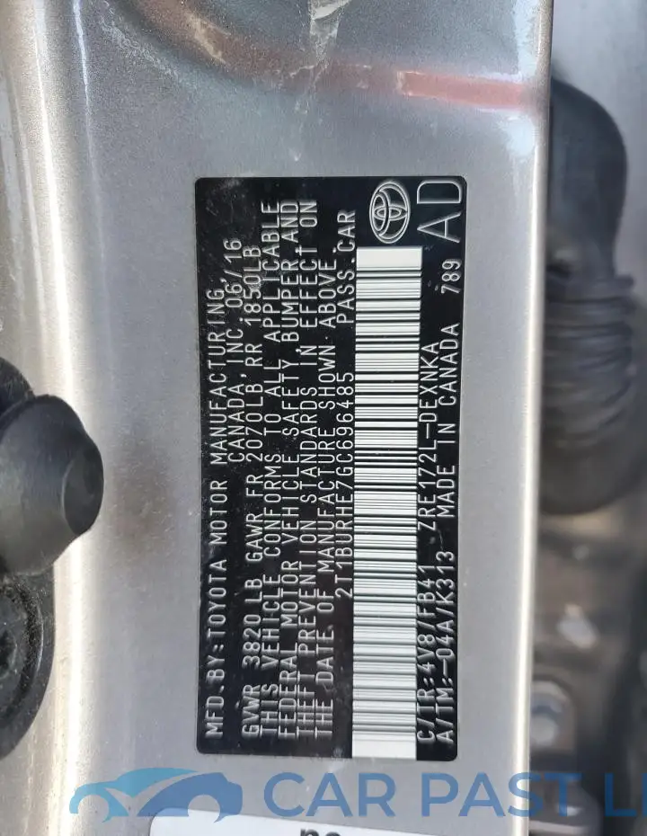 2T1BURHE7GC696485# 12