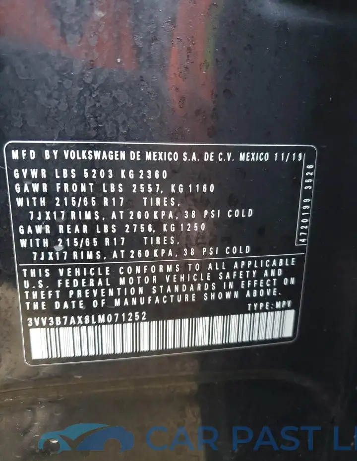 3VV3B7AX8LM071252# 13
