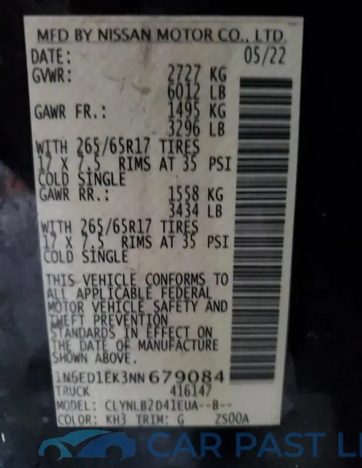 1N6ED1EK3NN679084# 12