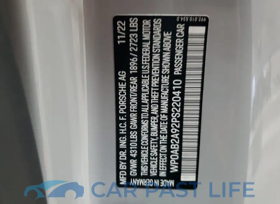 WP0AB2A92PS220410# 13