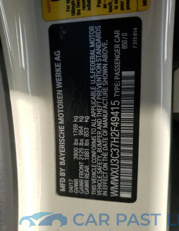 WMWXU3C37H2F49415# 13