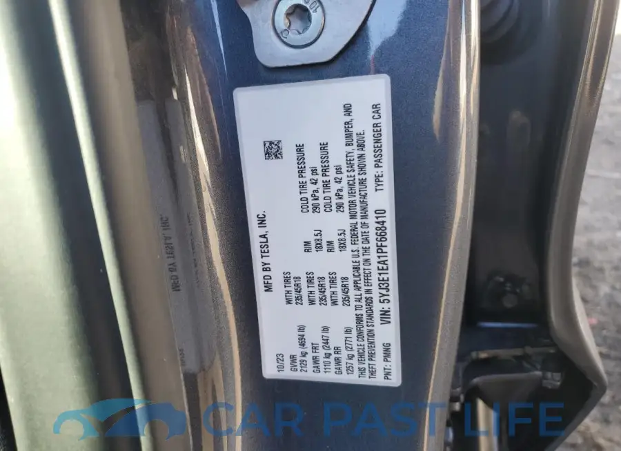 5YJ3E1EA1PF668410# 12