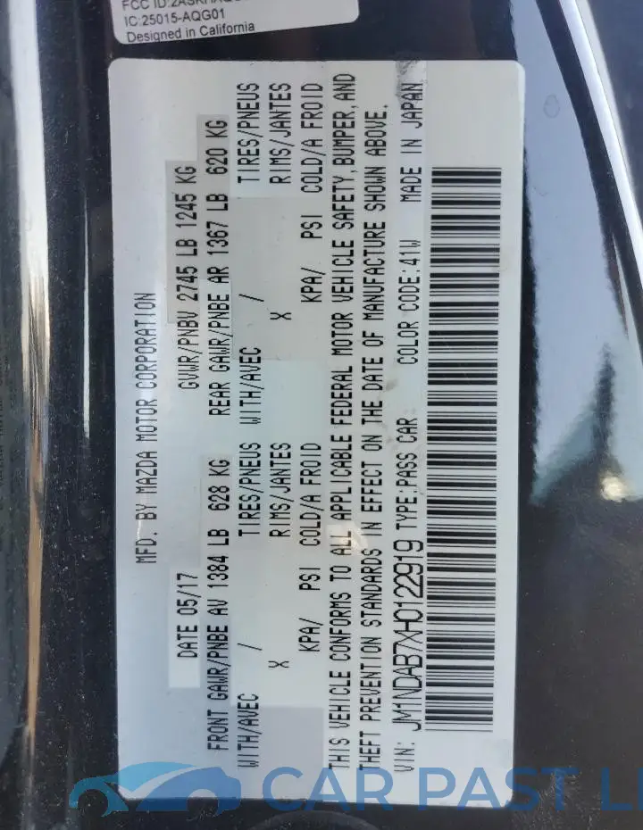 JM1NDAB7XH0122919# 12