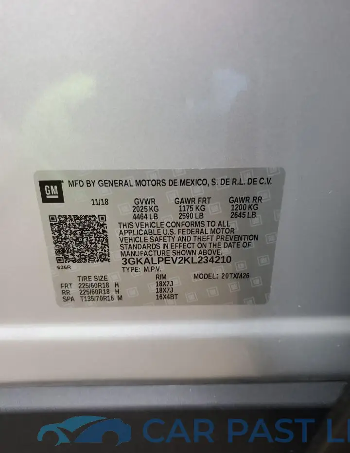 3GKALPEV2KL234210# 13
