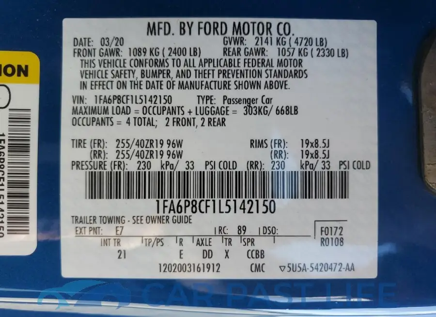 1FA6P8CF1L5142150# 12
