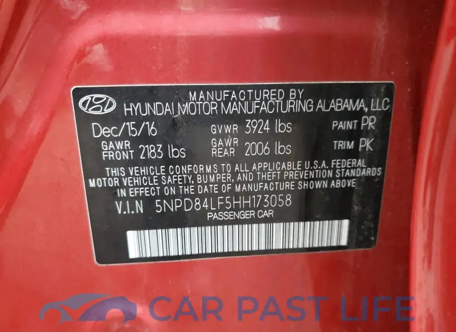 5NPD84LF5HH173058# 12