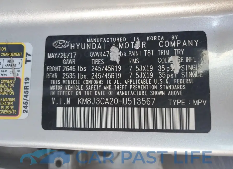 KM8J3CA20HU513567# 13