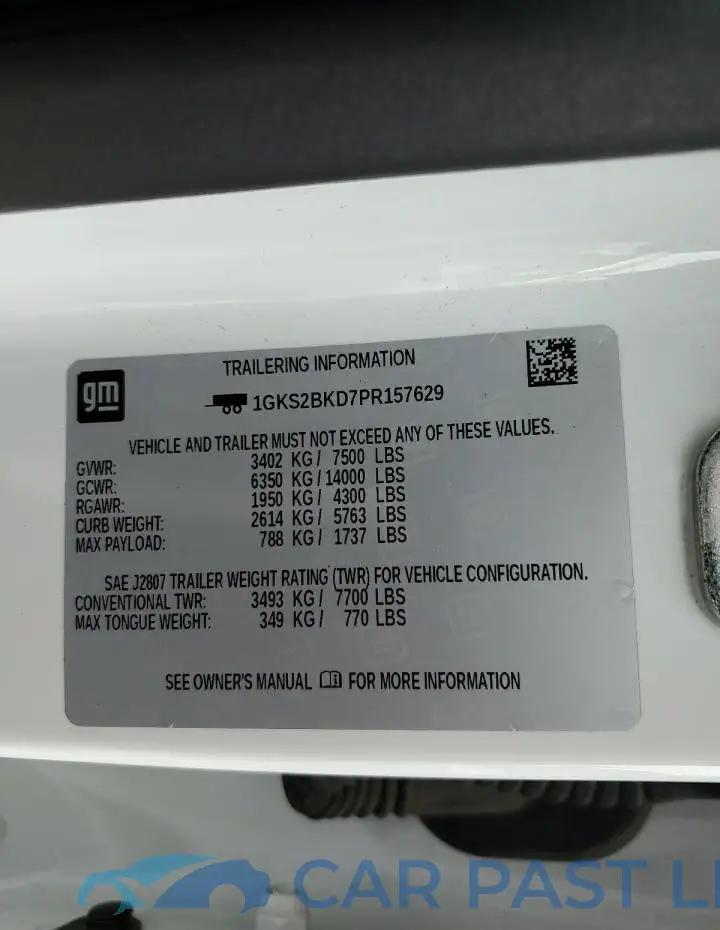 1GKS2BKD7PR157629# 13