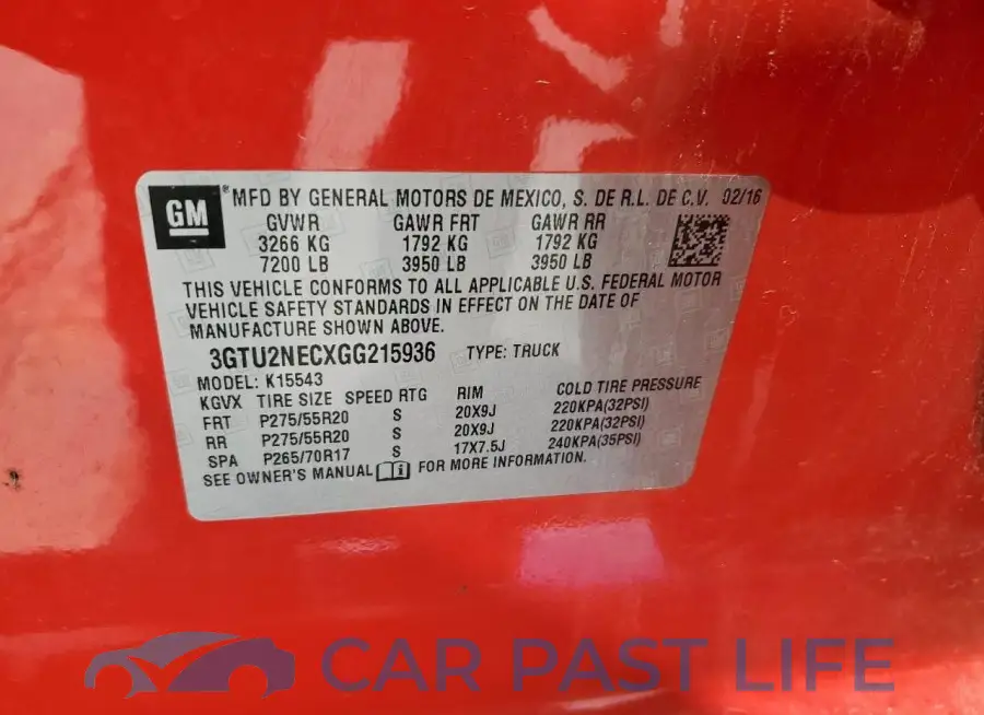 3GTU2NECXGG215936# 12