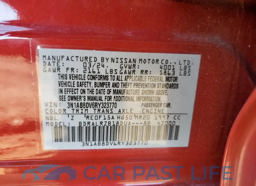3N1AB8DV6RY323770# 12