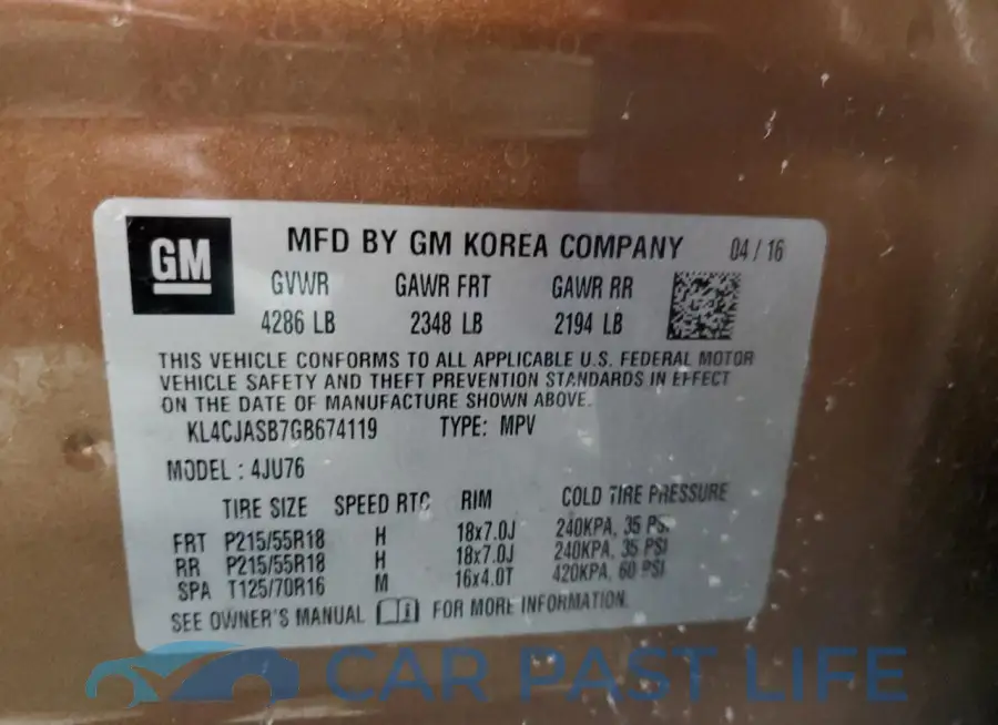 KL4CJASB7GB674119# 13