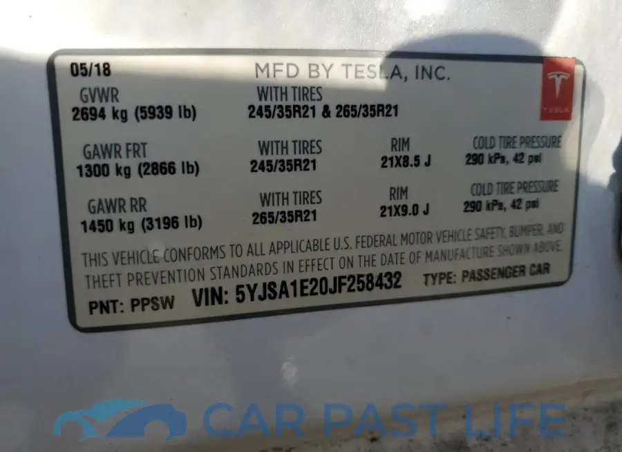 5YJSA1E20JF258432# 13