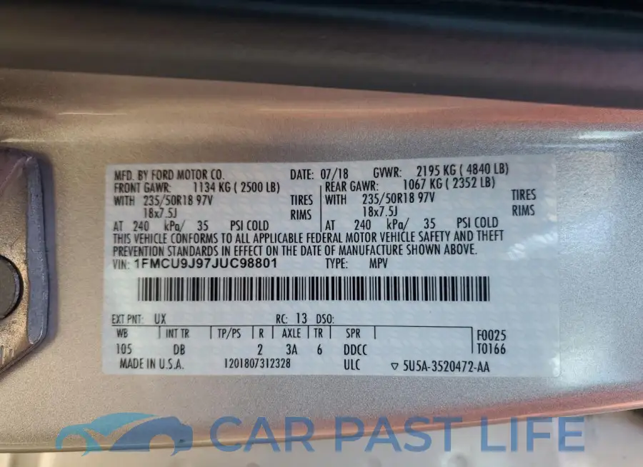 1FMCU9J97JUC98801# 13