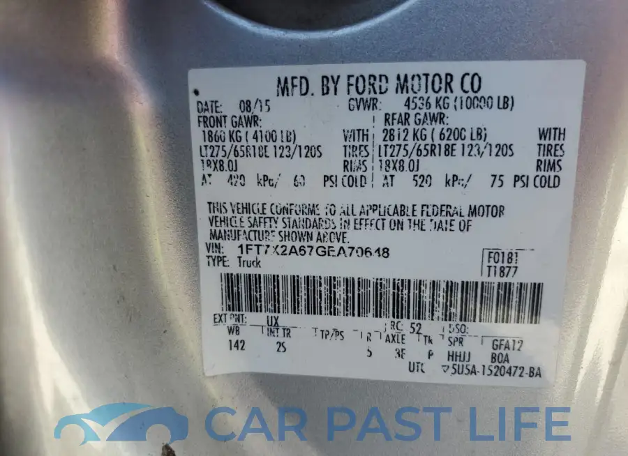 1FT7X2A67GEA70648# 13