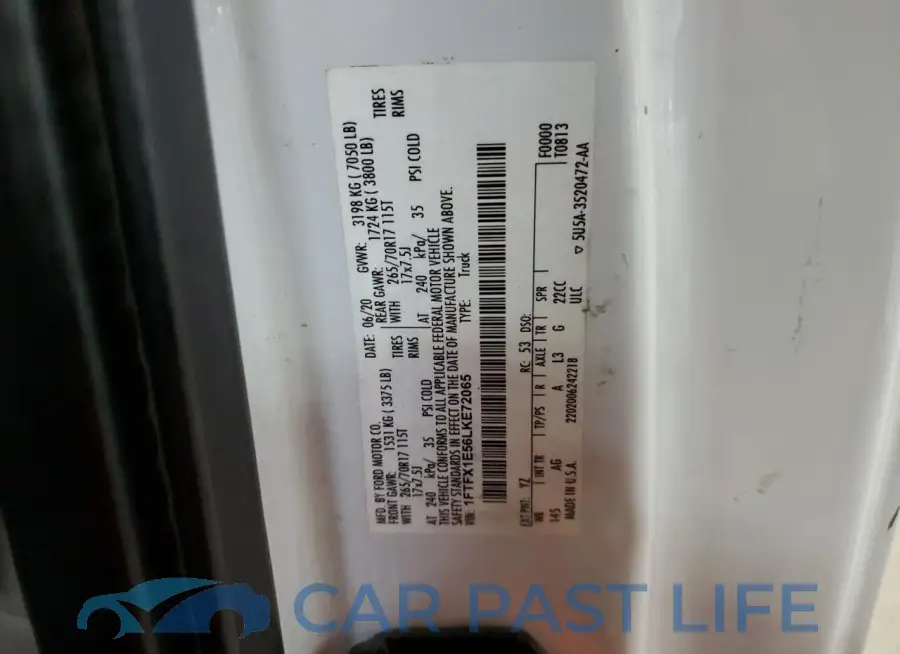 1FTFX1E56LKE72065# 12