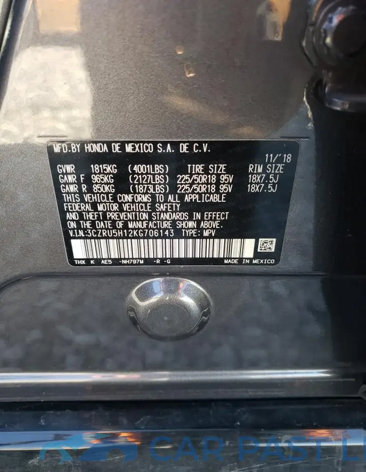 3CZRU5H12KG706143# 13