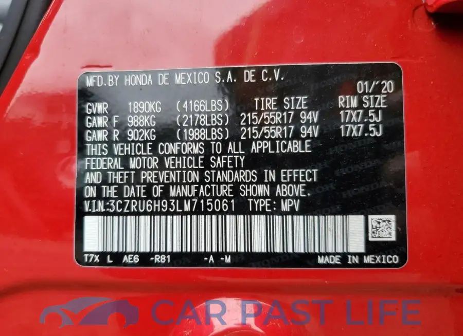 3CZRU6H93LM715061# 13