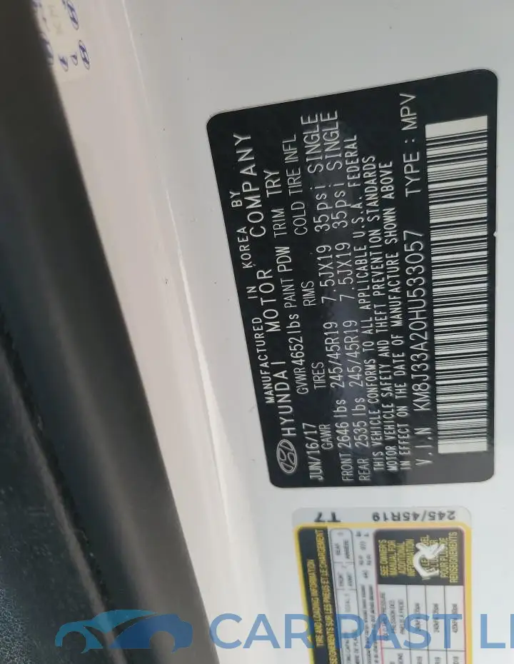 KM8J33A20HU533057# 13