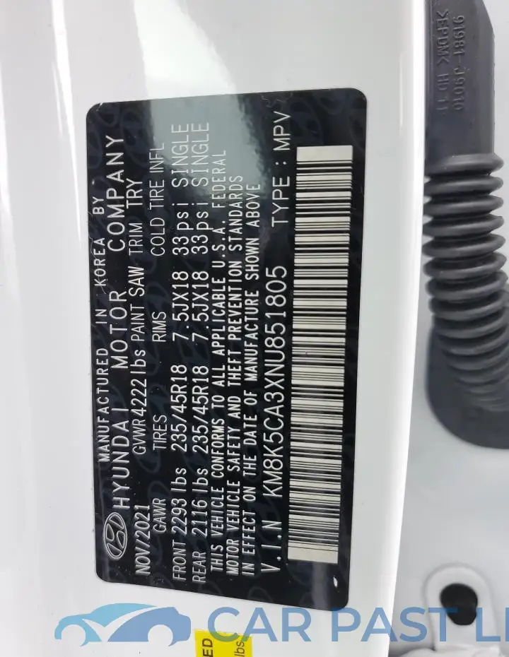 KM8K5CA3XNU851805# 12
