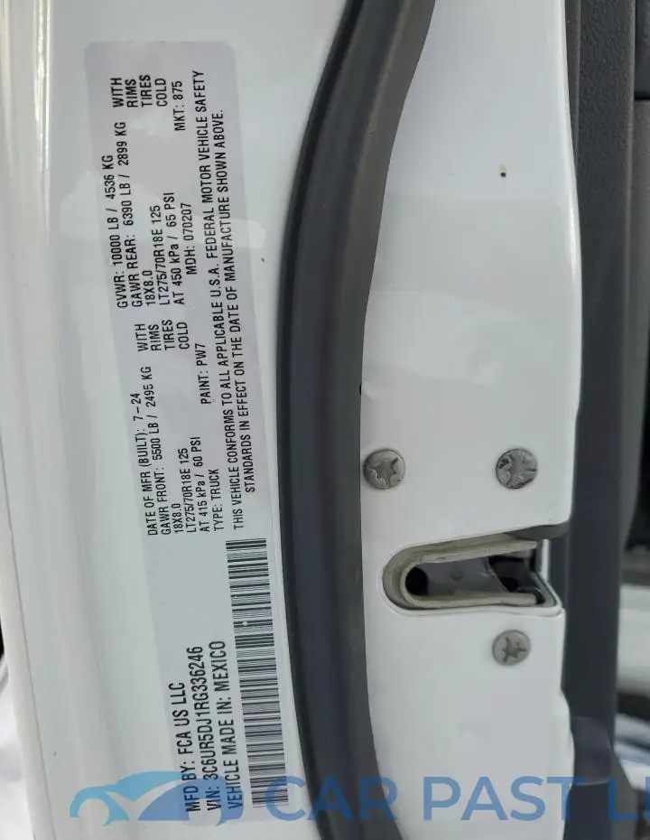 3C6UR5DJ1RG336246# 12
