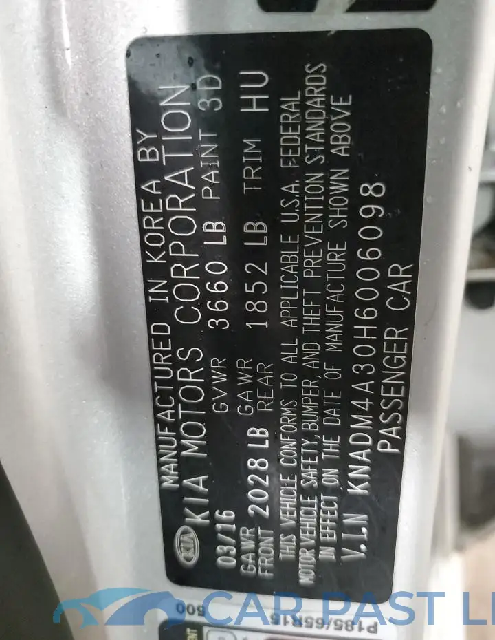 KNADM4A30H6006098# 12