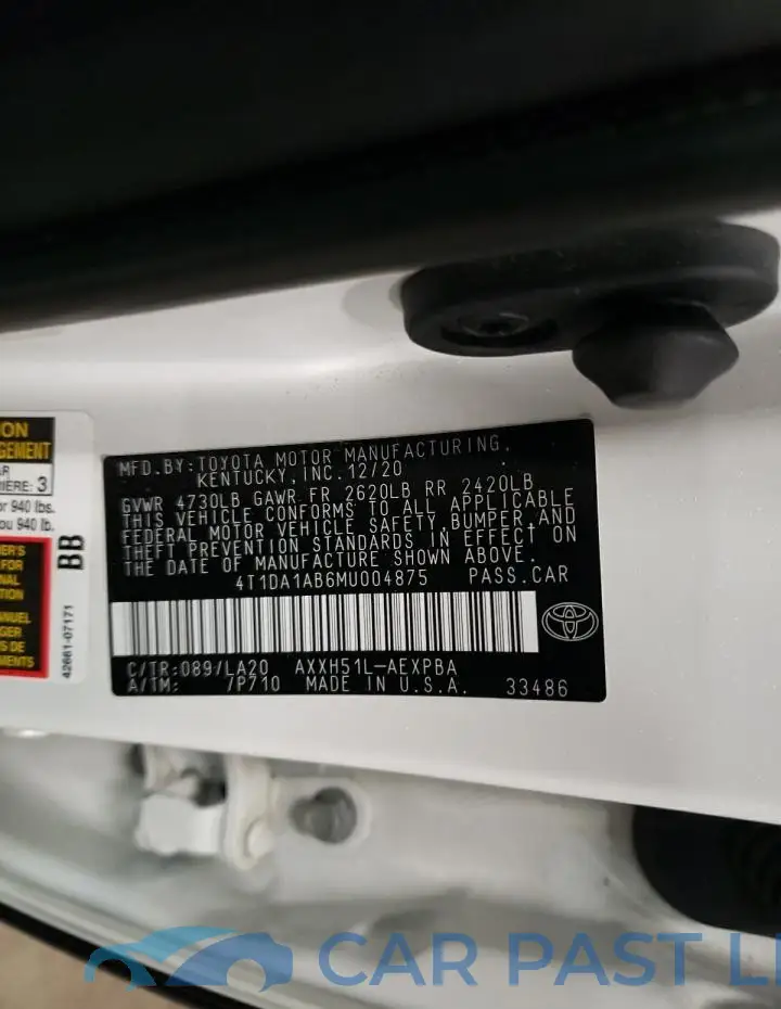 4T1DA1AB6MU004875# 12