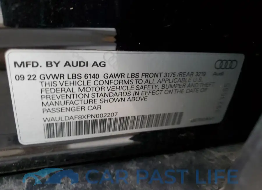 WAULDAF8XPN002207# 12