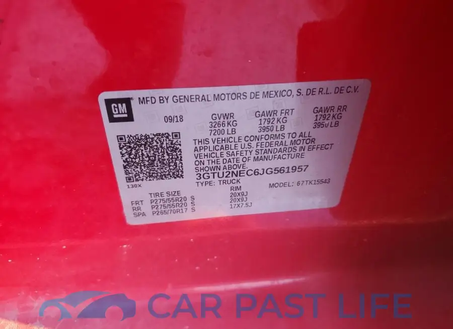 3GTU2NEC6JG561957# 12