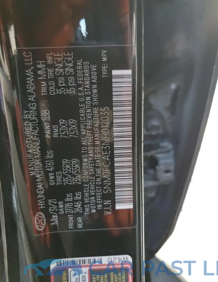 5NMJFCAE3NH012035# 14