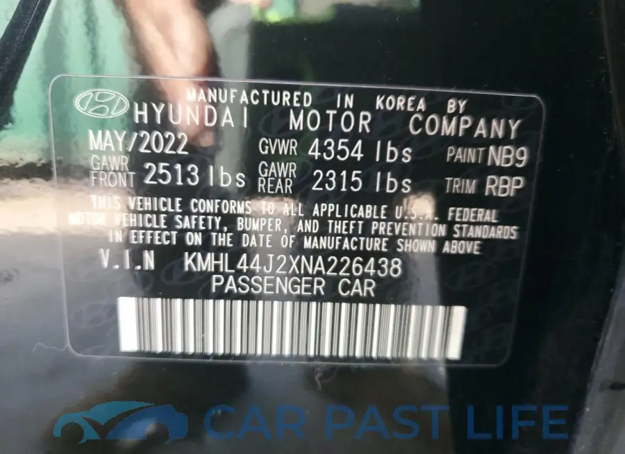 KMHL44J2XNA226438# 12