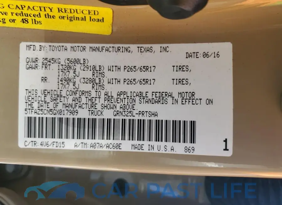 5TFAZ5CN5GX017909# 13