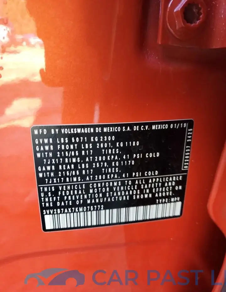 3VV2B7AX7KM075772# 13