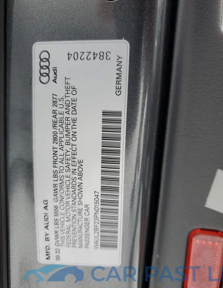 WAUL2BF23PN015047# 12