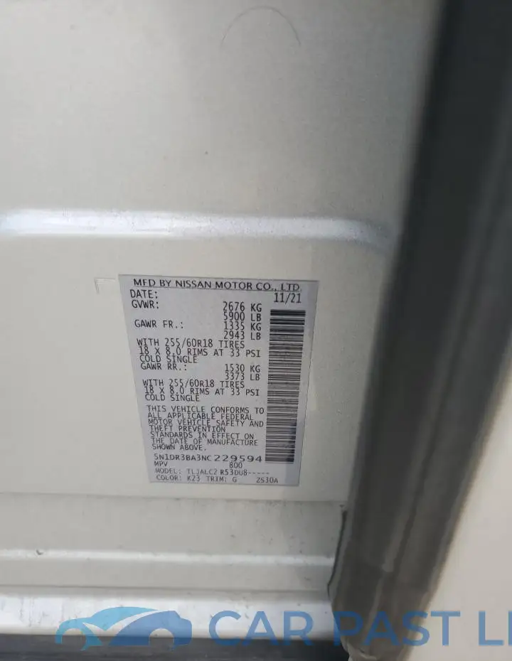 5N1DR3BA3NC229594# 14