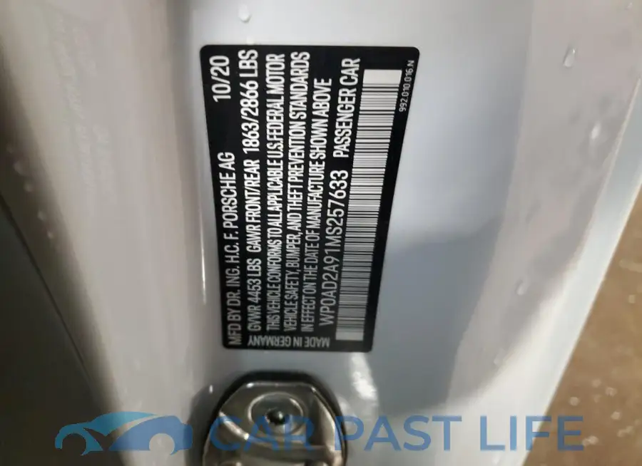 WP0AD2A91MS257633# 13