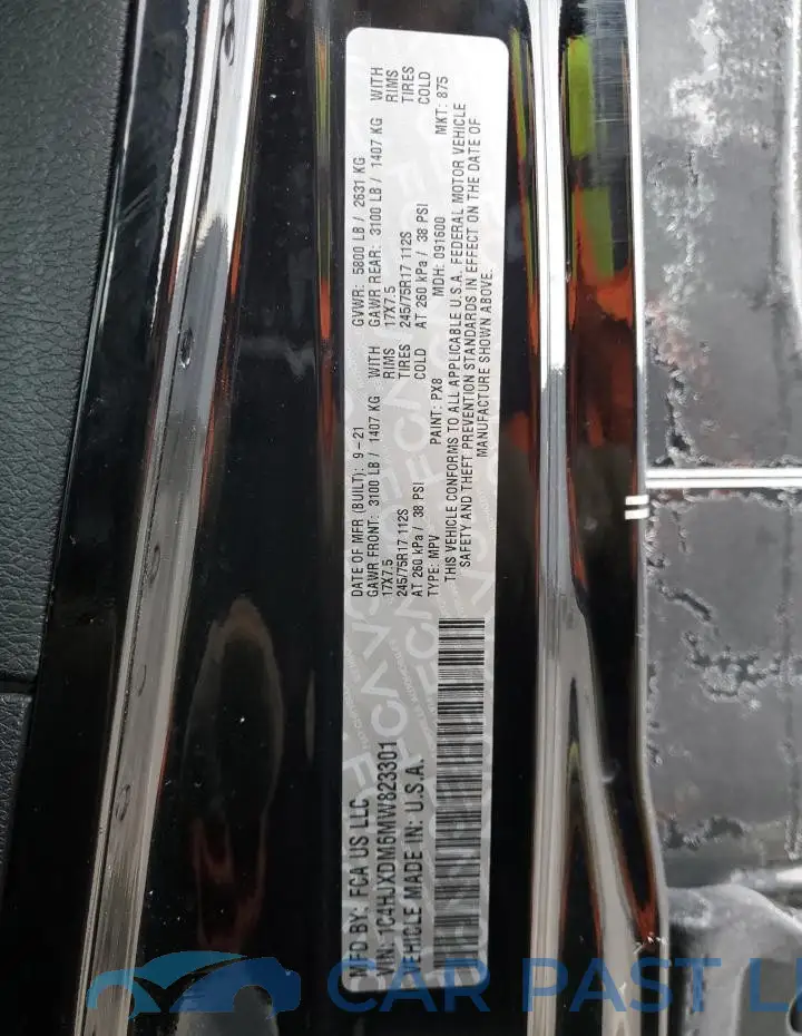 1C4HJXDM6MW823301# 12