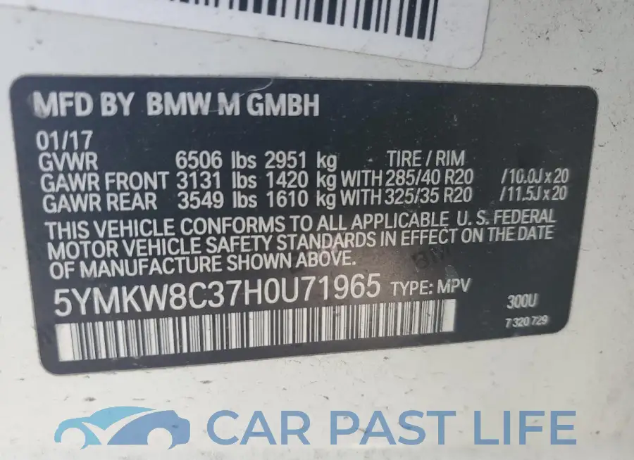 5YMKW8C37H0U71965# 13