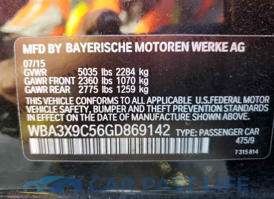 WBA3X9C56GD869142# 13