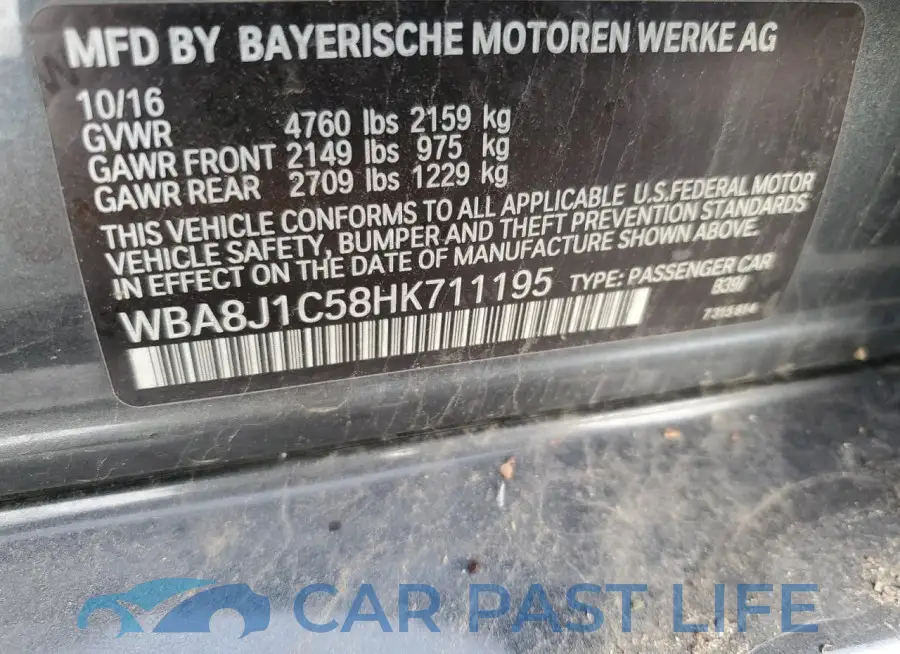 WBA8J1C58HK711195# 12