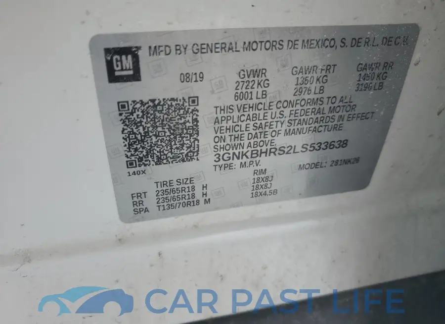 3GNKBHRS2LS533638# 13