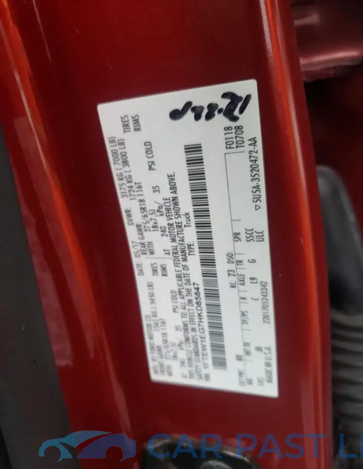 1FTEW1EG7HKD85847# 12