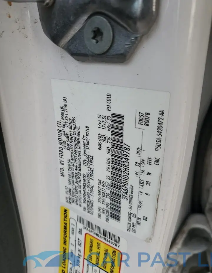 3FA6P0HD2HR349787# 12
